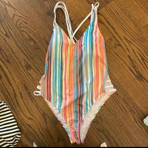 ASOS One Piece Stripped Swimsuit